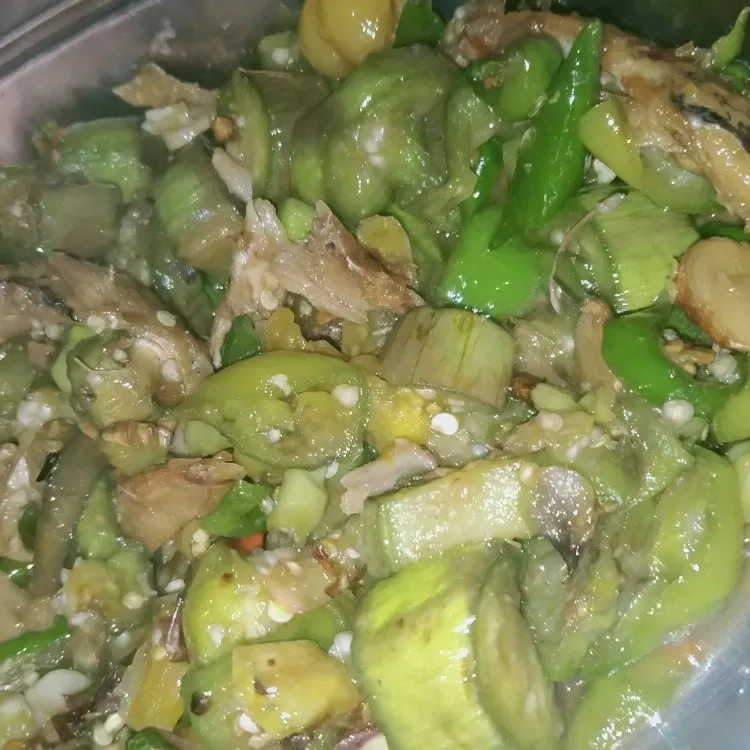 Foto Terong Mix Ikan Jambal Masak Lombok Ijo